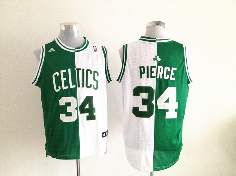 NBA Boston Celtics 34 Paul Pierce Swingman Split Green White Jersey